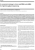 Cover page: A convenient strategy to clone small RNA and mRNA for high-throughput sequencing