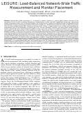 Cover page: LEISURE: Load-Balanced Network-Wide Traffic Measurement and Monitor Placement