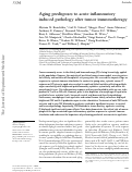 Cover page: Aging predisposes to acute inflammatory induced pathology after tumor immunotherapy