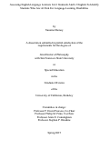 Cover page: Assessing English Language Learners In L1 Kannada And L2 English To Identify Students Who Are At Risk For Language Learning Disabilities