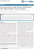 Cover page: Accurate proteome-wide protein quantification from high-resolution 15N mass spectra