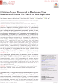 Cover page: A Calcium Sensor Discovered in Bluetongue Virus Nonstructural Protein 2 Is Critical for Virus Replication