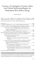 Cover page: Couriers, Not Kingpins: Toward a More Just Federal Sentencing Regime for Defendants Who Deliver Drugs
