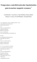 Cover page: Temperature-controlled molecular depolarization gates in nuclear magnetic resonance