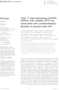 Cover page: CD4+ T cells expressing CX3CR1, GPR56, with variable CD57 are associated with cardiometabolic diseases in persons with HIV