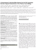 Cover page: A Randomized Controlled Effectiveness Trial for PSA Screening Decision Support Interventions in Two Primary Care Settings