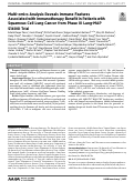 Cover page: Multi-omics Analysis Reveals Immune Features Associated with Immunotherapy Benefit in Patients with Squamous Cell Lung Cancer from Phase III Lung-MAP S1400I Trial.