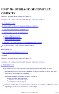 Cover page: Unit 30 - Storage of Complex Objects