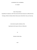 Cover page: Black Women Matter: A Qualitative Examination of the Professional and Personal Experiences of Black Women Working as Mid-level Student Affairs Professionals in One Public Four-year University