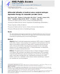 Cover page: Differential use of medical versus surgical androgen deprivation therapy for patients with metastatic prostate cancer.