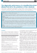 Cover page: The diagnostic performance of a simplified blood test (SteatoTest-2) for the prediction of liver steatosis