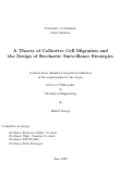 Cover page: A Theory of Collective Cell Migration and the Design of Stochastic Surveillance Strategies