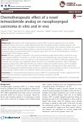 Cover page: Chemotherapeutic effect of a novel temozolomide analog on nasopharyngeal carcinoma in vitro and in vivo