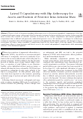 Cover page: Lateral T-Capsulotomy with Hip Arthroscopy for Access and Excision of Posterior Intra-Articular Mass