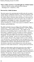 Cover page: Review of Water, Culture, &amp; Power: Local Struggles in a Global Context by John Donahue and Barbara Rose Johnston