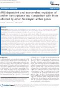 Cover page: AMS-dependent and independent regulation of anther transcriptome and comparison with those affected by other Arabidopsis anther genes