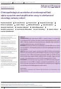 Cover page: Clinicopathological correlation of cerebrospinal fluid alpha‐synuclein seed amplification assay in a behavioral neurology autopsy cohort