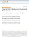 Cover page: Single-cell transcriptional profiling of human thymic stroma uncovers novel cellular heterogeneity in the thymic medulla.