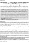 Cover page: Responsiveness of 8 Patient‐Reported Outcomes Measurement Information System (PROMIS) measures in a large, community‐based cancer study cohort