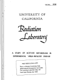 Cover page: A STUDY OF ACETATE METABOLISM IN EXPERIMENTAL VIRUS-INDUCED DISEASE