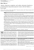 Cover page: Anxiety, depressive symptoms, and cardiac autonomic function in perimenopausal and postmenopausal women with hot flashes