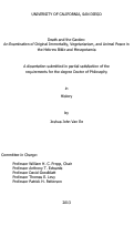 Cover page: Death and the Garden : : An Examination of Original Immortality, Vegetarianism, and Animal Peace in the Hebrew Bible and Mesopotamia