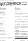 Cover page: In vivo three-dimensional imaging of normal tissue and tumors in the rabbit pleural cavity using endoscopic swept source optical coherence tomography with thoracoscopic guidance