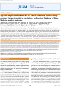 Cover page: Age and weight considerations for the use of continuous positive airway pressure therapy in pediatric populations: an American Academy of Sleep Medicine position statement.