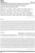 Cover page: Pleiotropy-guided transcriptome imputation from normal and tumor tissues identifies candidate susceptibility genes for breast and ovarian cancer