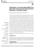 Cover page: Pleiotropic Loci Associated With Foot Disorders and Common Periparturient Diseases in Holstein Cattle