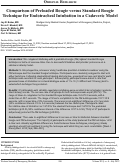 Cover page: Comparison of Preloaded Bougie versus Standard Bougie Technique for Endotracheal Intubation in a Cadaveric Model