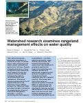 Cover page: Watershed research examines rangeland management effects on water quality