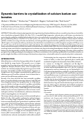Cover page: Dynamic Barriers to Crystallization of Calcium Barium Carbonates