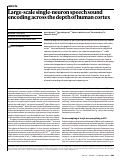 Cover page: Large-scale single-neuron speech sound encoding across the depth of human cortex.