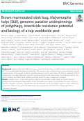 Cover page: Brown marmorated stink bug, Halyomorpha halys (Stål), genome: putative underpinnings of polyphagy, insecticide resistance potential and biology of a top worldwide pest