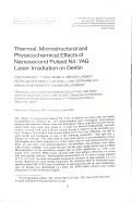 Cover page: Thermal, microstructural and physicochemical effects of nanosecond pulsed Nd:YAG laser irradiation on dentin