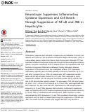 Cover page: Neurotropin Suppresses Inflammatory Cytokine Expression and Cell Death through Suppression of NF-κB and JNK in Hepatocytes