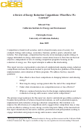 Cover page: A Review of Energy Reduction Competitions: What Have We Learned? (Fact Sheet)