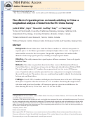 Cover page: The effect of cigarette prices on brand-switching in China: a longitudinal analysis of data from the ITC China Survey