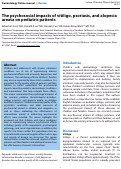 Cover page: The psychosocial impacts of vitiligo, psoriasis, and alopecia areata on pediatric patients