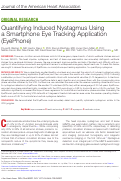 Cover page: Quantifying Induced Nystagmus Using a Smartphone Eye Tracking Application (EyePhone).