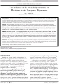 Cover page: The Influence of the Availability Heuristic on Physicians in the Emergency Department