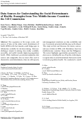 Cover page: Data Sources for Understanding the Social Determinants of Health: Examples from Two Middle-Income Countries: the 3-D Commission