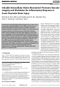 Cover page: Infusible Extracellular Matrix Biomaterial Promotes Vascular Integrity and Modulates the Inflammatory Response in Acute Traumatic Brain Injury.