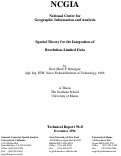 Cover page of Spatial Theory for the Integration of Resolution-Limited Data (96-8)