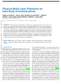 Cover page: Physical Multi-Layer Phantoms for Intra-Body Communications