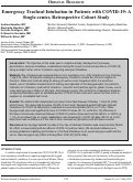 Cover page: Emergency Tracheal Intubation in Patients with COVID-19: A Single-center, Retrospective Cohort Study