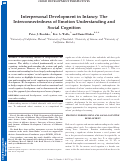 Cover page: Interpersonal Development in Infancy: The Interconnectedness of Emotion Understanding and Social Cognition