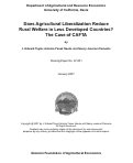 Cover page: Does Agricultural Liberalization Reduce Rural Welfare in Less Developed Countries?  The Case of CAFTA