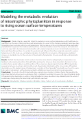 Cover page: Modeling the metabolic evolution of mixotrophic phytoplankton in response to rising ocean surface temperatures.